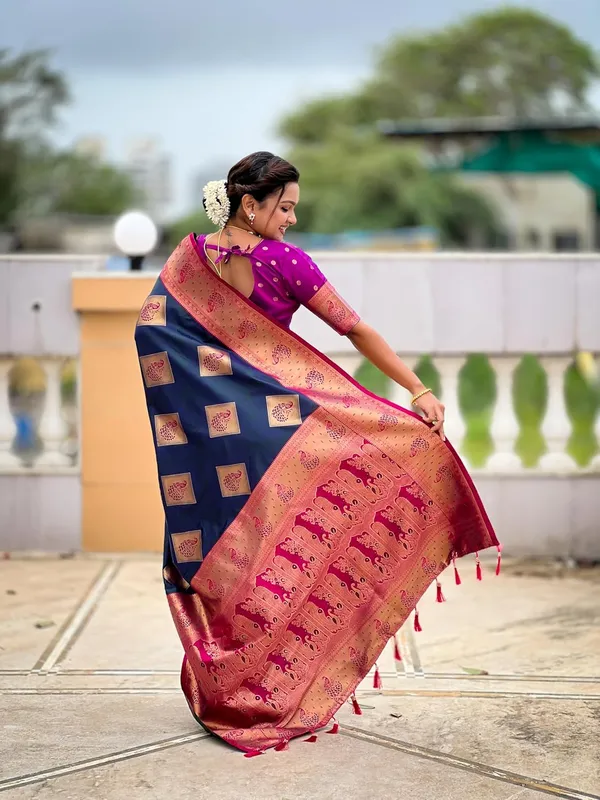 Banarasi_Silk_Blend_Saree_With_Blouse_Piece