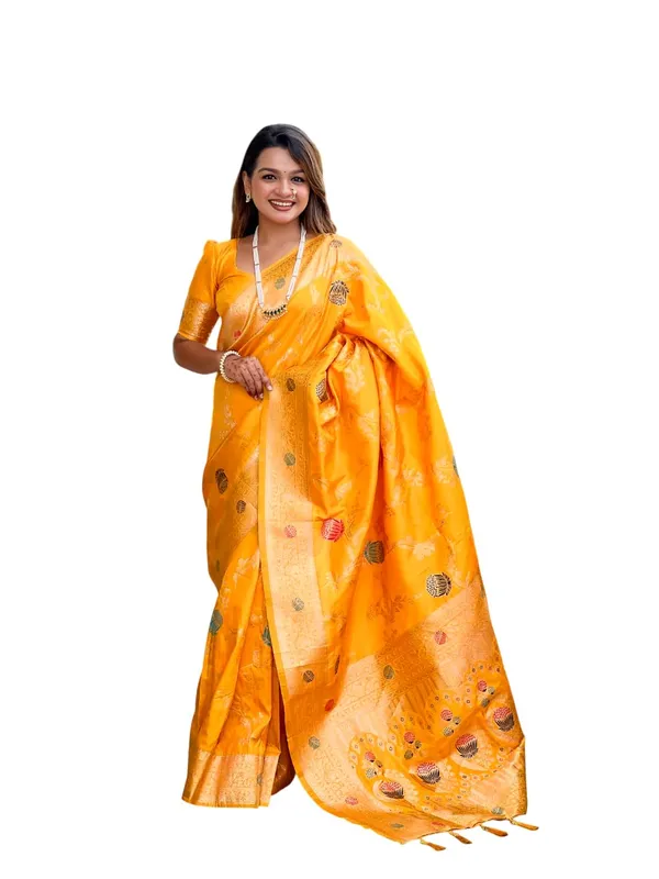 Banarasi_Silk_Blend_Saree_With_Blouse_Piece