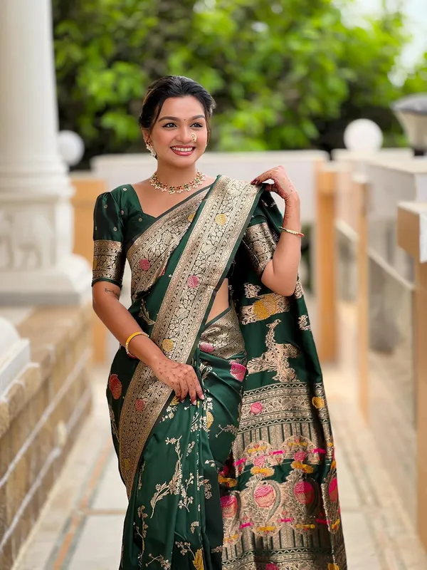 Banarasi_Silk_Blend_Saree_With_Blouse_Piece