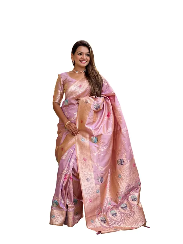Banarasi_Silk_Blend_Saree_With_Blouse_Piece
