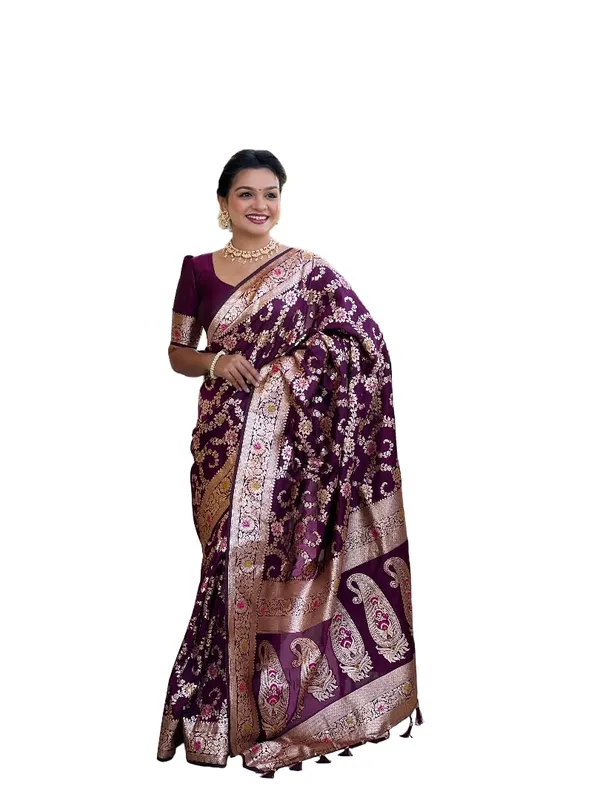 Women_Banarasi_Silk_Blend_Saree_With_Blouse_Piece