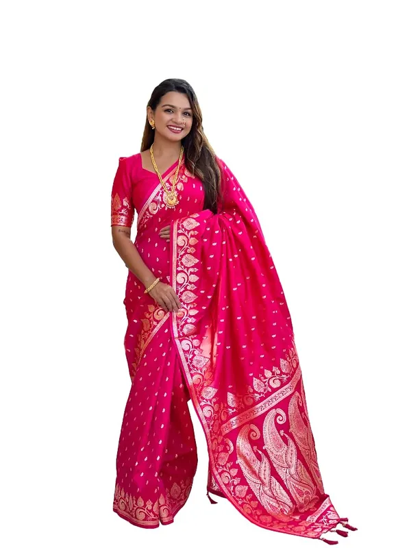 Women_Banarasi_Silk_Jacquard_Saree_With_Unstitched_Blouse_Piece