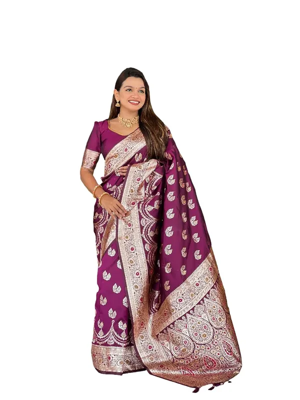 Women_Banarasi_Silk_Jacquard_Saree_With_Blouse_Piece
