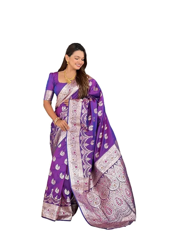 Women_Banarasi_Silk_Jacquard_Saree_With_Blouse_Piece