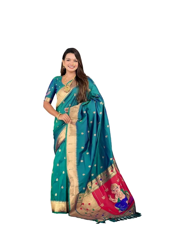 Women_Litchi_Silk_Paithani_Jacquard_Saree_With_Blouse_Piece