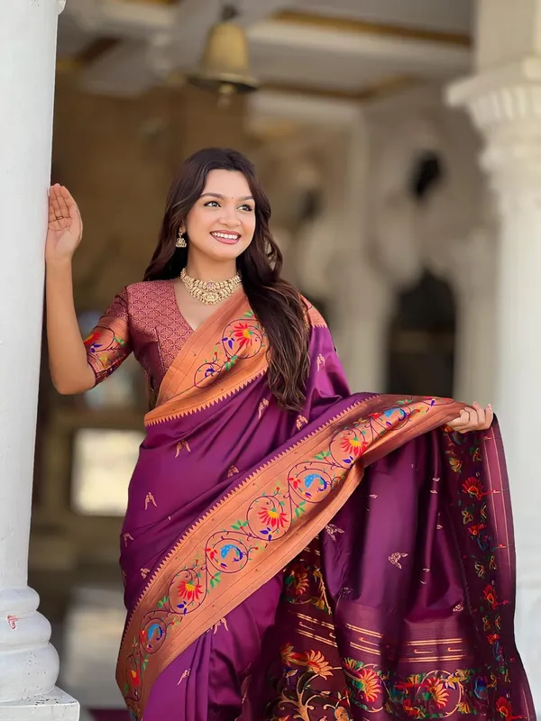 Women_Litchi_Silk_Paithani_Jacquard_Saree_With_Blouse_Piece