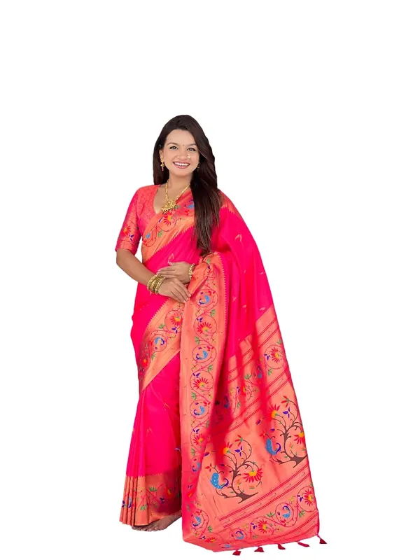 Women_Litchi_Silk_Paithani_Jacquard_Saree_With_Blouse_Piece