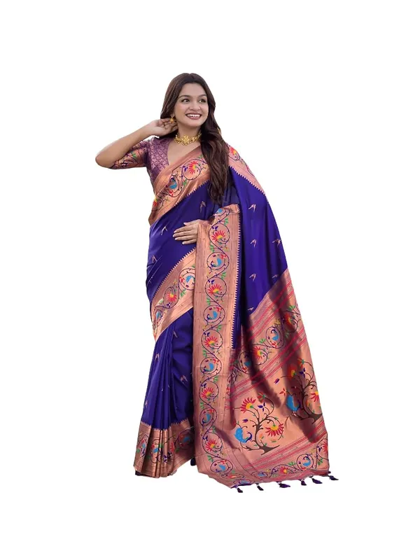 Women_Litchi_Silk_Paithani_Jacquard_Saree_With_Blouse_Piece