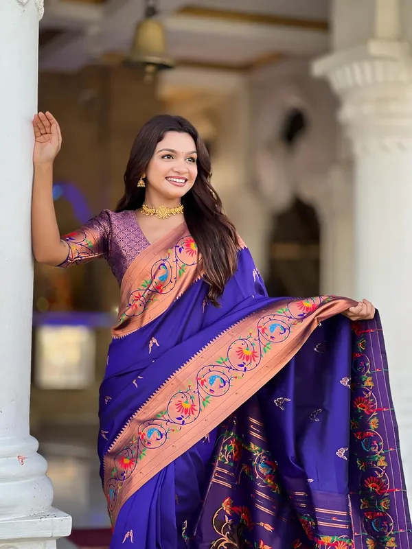 Women_Litchi_Silk_Paithani_Jacquard_Saree_With_Blouse_Piece
