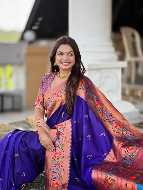Women_Litchi_Silk_Paithani_Jacquard_Saree_With_Blouse_Piece