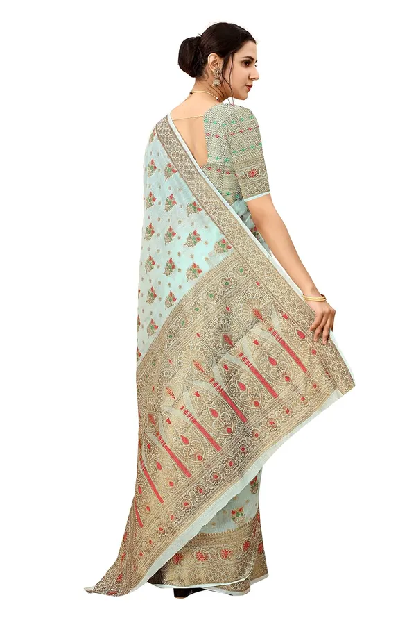 Women_Cotton_Silk_Kanjeevaram_Saree_With_Blouse_Piece