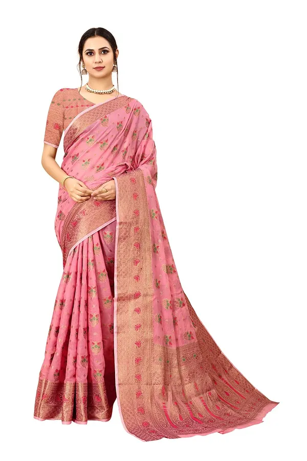 Women_Cotton_Silk_Kanjeevaram_Saree_With_Blouse_Piece