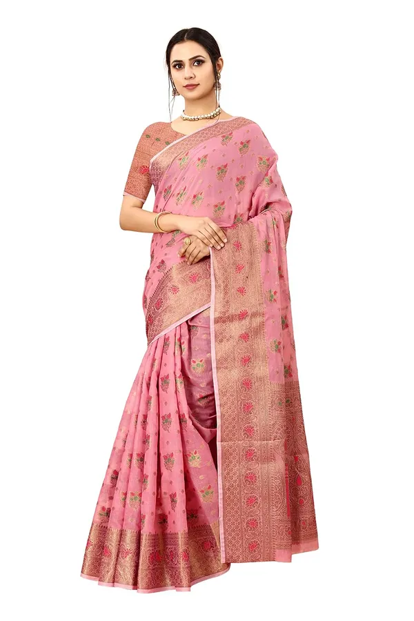 Women_Cotton_Silk_Kanjeevaram_Saree_With_Blouse_Piece