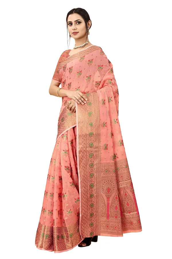 Women_Cotton_Silk_Kanjeevaram_Saree_With_Blouse_Piece