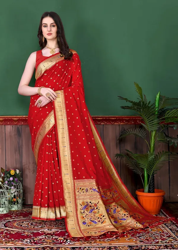 Women_Litchi_Silk_Paithani_Saree_With_Blouse_Piece