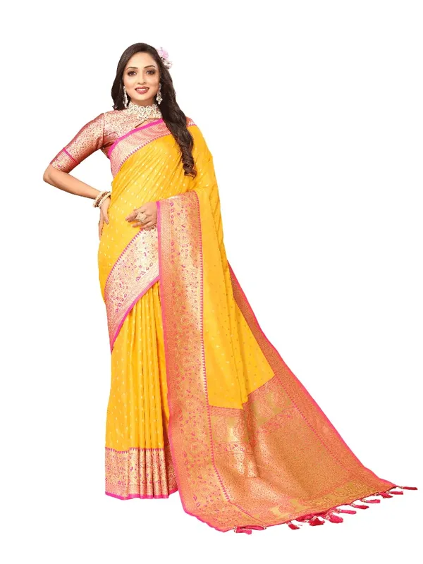 Women_Lichi_Silk_Kanjivaram_Saree_With_Unstitched_Blouse_Piece