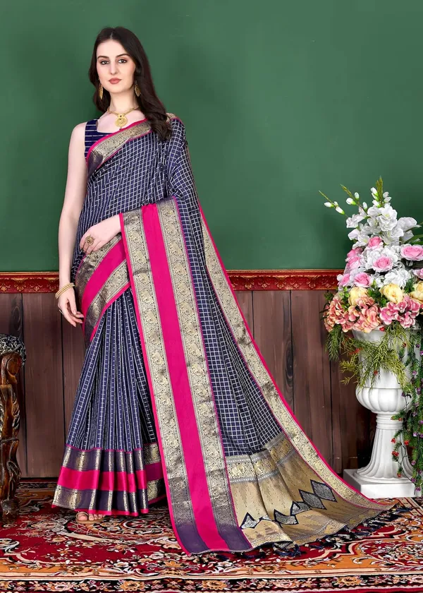 Paithani_Silk_Blend_Woven_Saree_With_Unstitched_Blouse_Piece