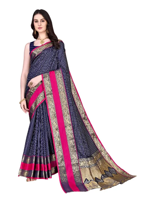 Paithani_Silk_Blend_Woven_Saree_With_Unstitched_Blouse_Piece