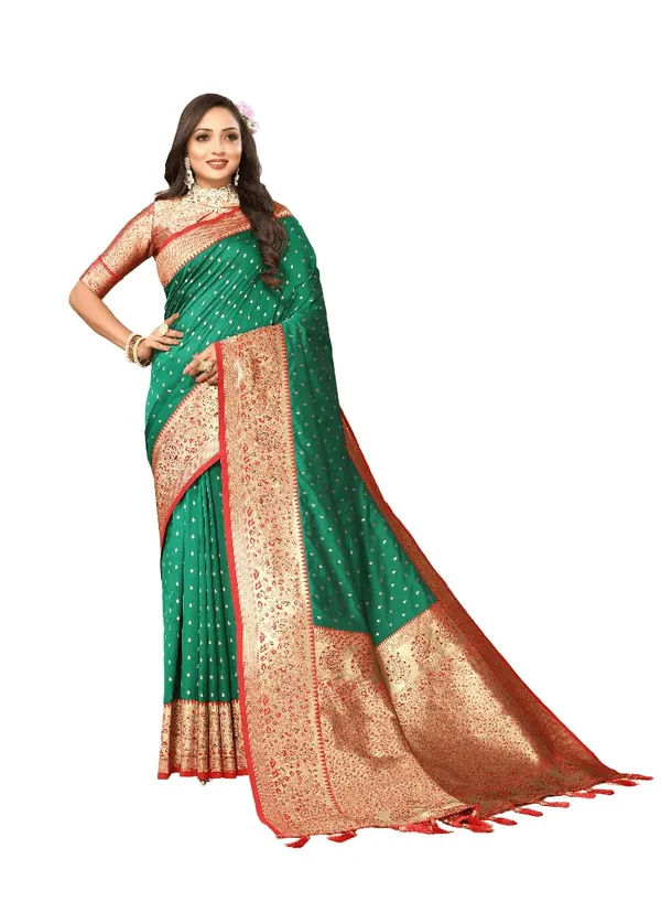 Women_Lichi_Silk_Kanjivaram_Saree_With_Blouse_Piece