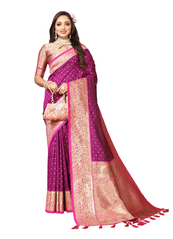 Women_Lichi_Silk_Kanjivaram_Saree_With_Unstitched_Blouse_Piece