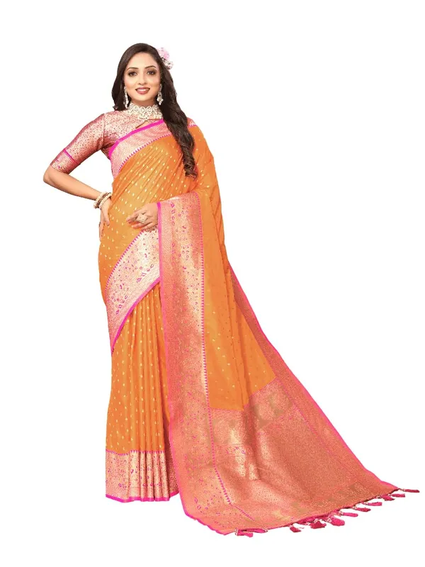 Women_Lichi_Silk_Kanjivaram_Saree_With_Blouse_Piece