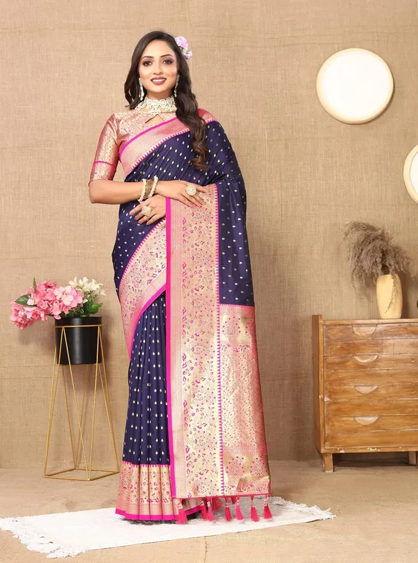 Women_Lichi_Silk_Kanjivaram_Saree_With_Unstitched_Blouse_Piece