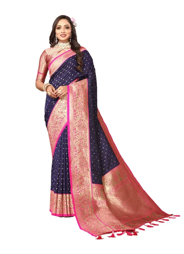Women_Lichi_Silk_Kanjivaram_Saree_With_Unstitched_Blouse_Piece