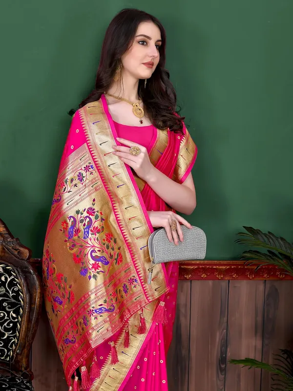 Women_Litchi_Silk_Paithani_Saree_With_Blouse_Piece
