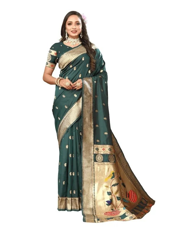 Women_Lichi_Silk_Kanjivaram_Saree_With_Unstitched_Blouse_Piece