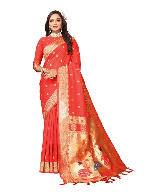 Women_Lichi_Silk_Kanjivaram_Saree_With_Unstitched_Blouse_Piece