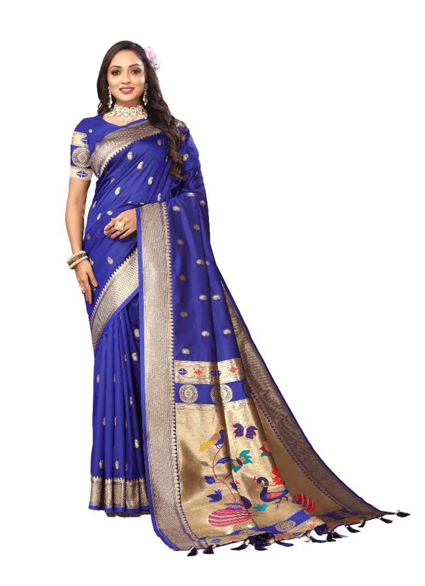 Women_Lichi_Silk_Kanjivaram_Saree_With_Blouse_Piece