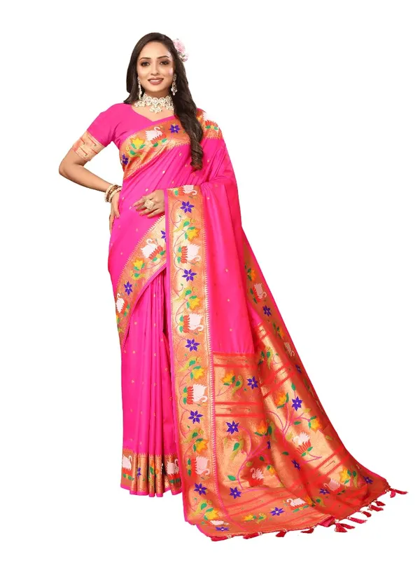 WoMensilk_Paithani_Saree_With_Blouse_Piece