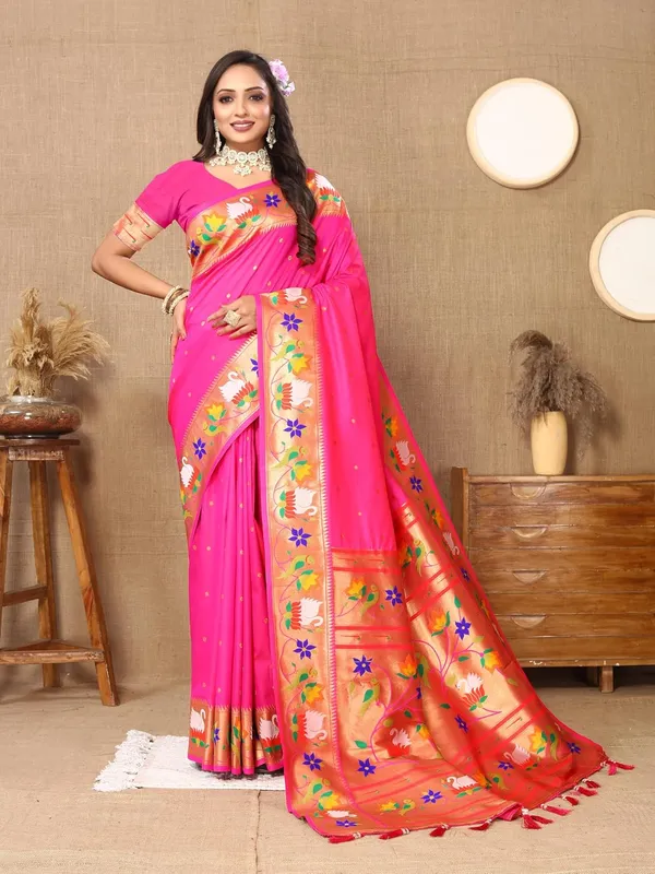 WoMensilk_Paithani_Saree_With_Blouse_Piece