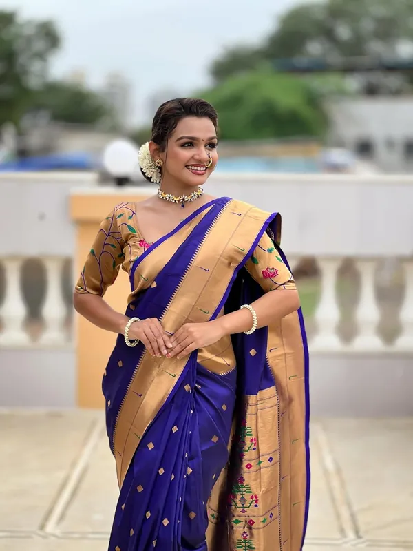 WoMensilk_Blend_Paithani_Saree_With_Unstitched_Blouse_Piece