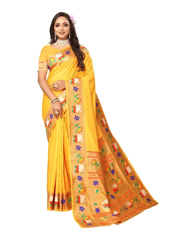 WoMensilk_Paithani_Saree_With_Blouse_Piece