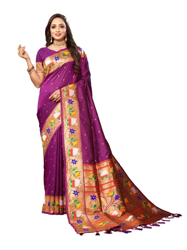 WoMensilk_Paithani_Saree_With_Blouse_Piece