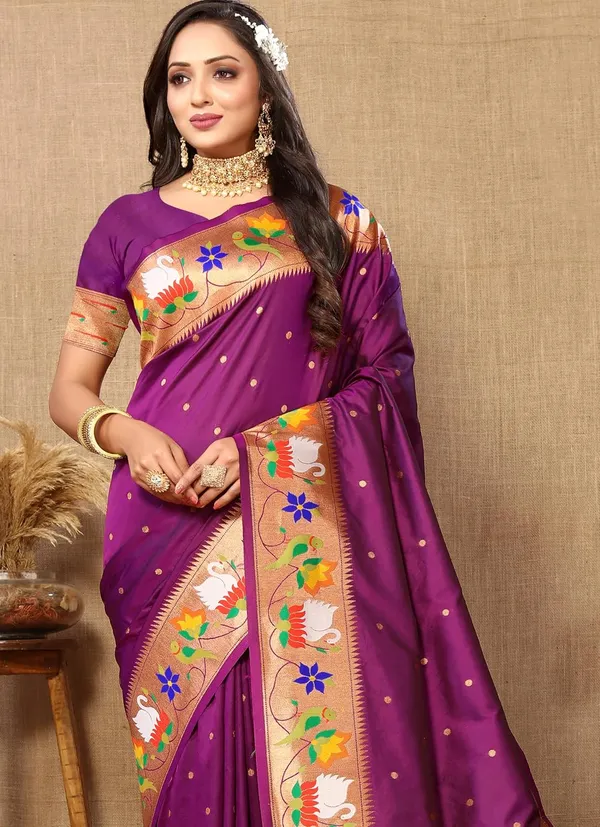 WoMensilk_Paithani_Saree_With_Blouse_Piece