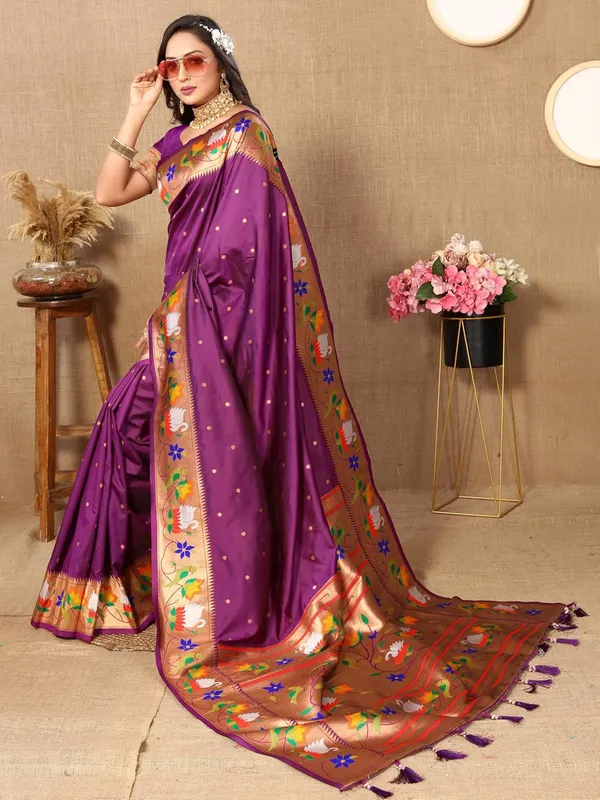WoMensilk_Paithani_Saree_With_Blouse_Piece