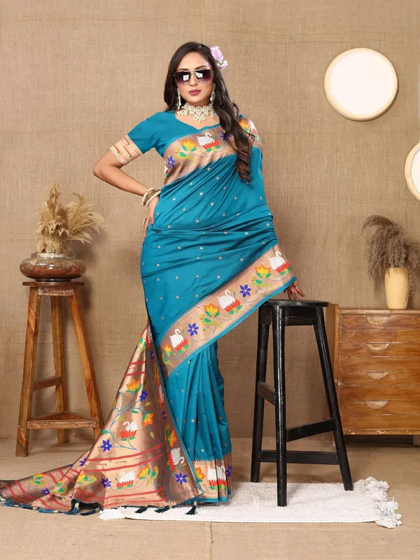 WoMensilk_Paithani_Saree_With_Blouse_Piece