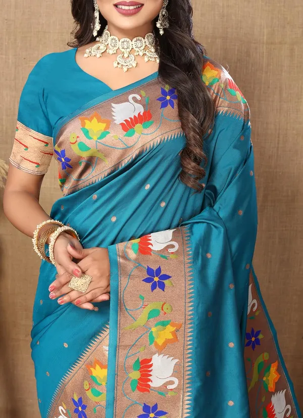 WoMensilk_Paithani_Saree_With_Blouse_Piece