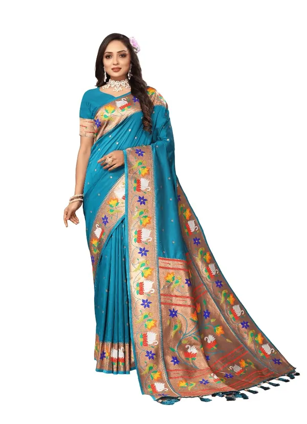 WoMensilk_Paithani_Saree_With_Blouse_Piece
