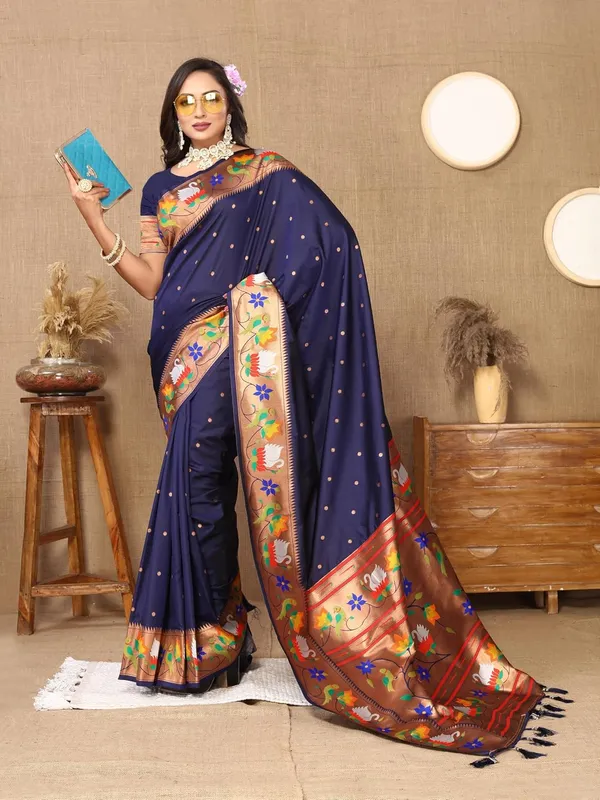 WoMensilk_Paithani_Saree_With_Blouse_Piece