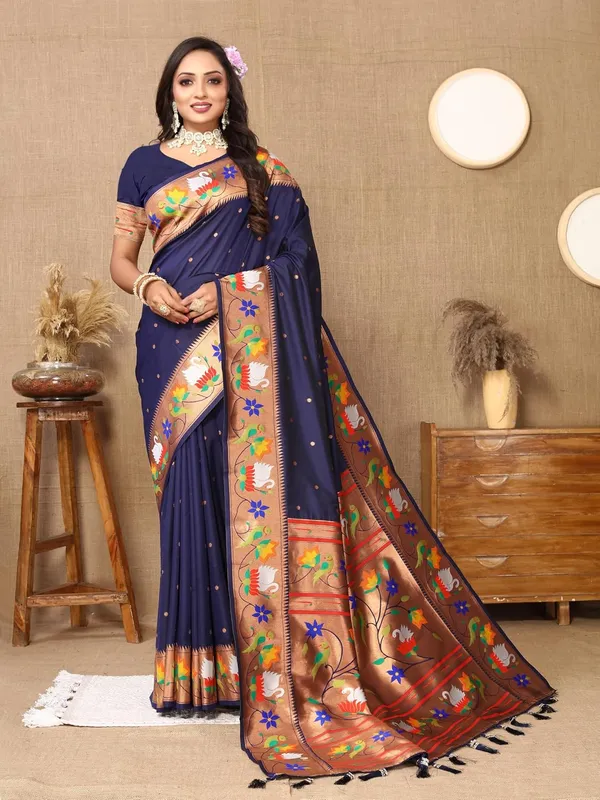WoMensilk_Paithani_Saree_With_Blouse_Piece