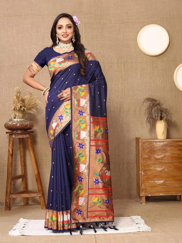 WoMensilk_Paithani_Saree_With_Blouse_Piece