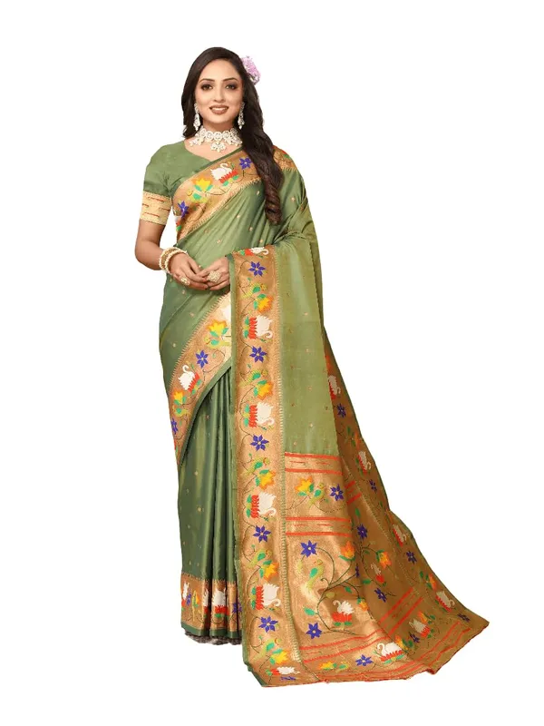 WoMensilk_Paithani_Saree_With_Blouse_Piece