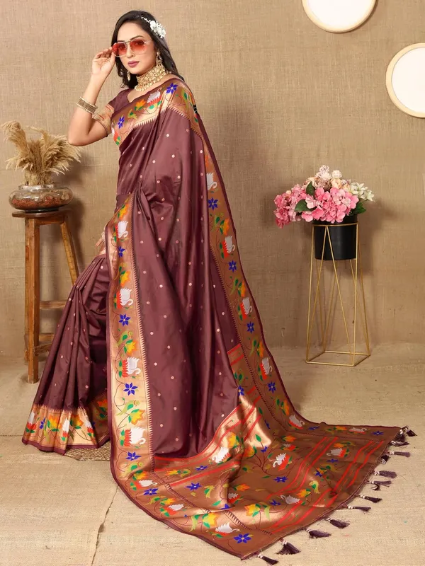 WoMensilk_Paithani_Saree_With_Blouse_Piece