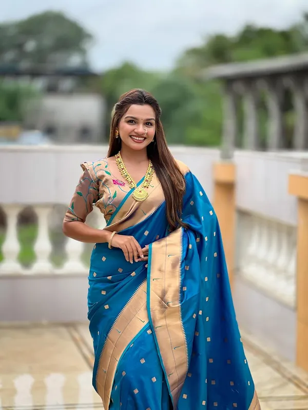 WoMensilk_Blend_Paithani_Saree_With_Unstitched_Blouse_Piece