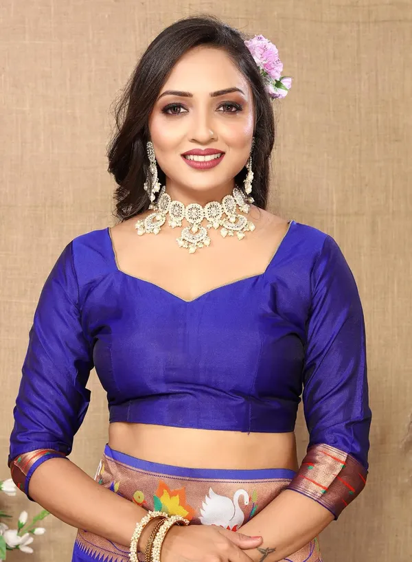 WoMensilk_Paithani_Saree_With_Blouse_Piece