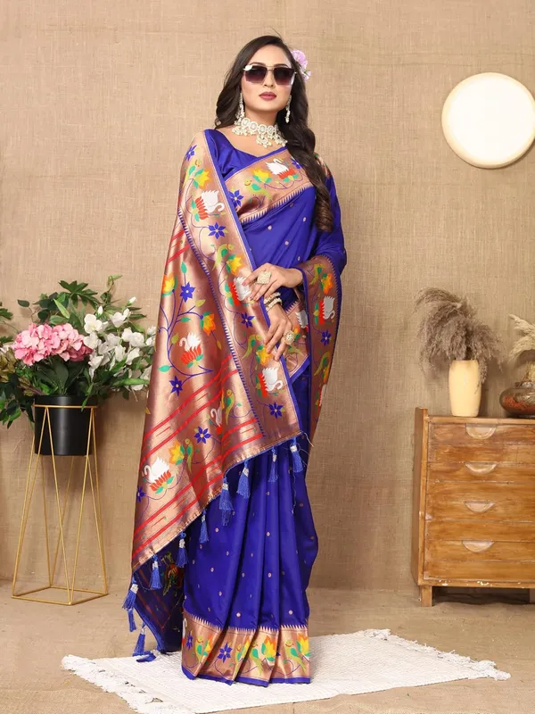 WoMensilk_Paithani_Saree_With_Blouse_Piece