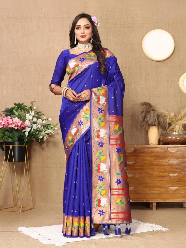 WoMensilk_Paithani_Saree_With_Blouse_Piece